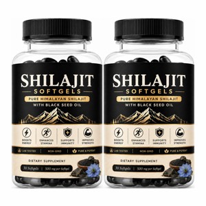 OEM/ODM Hot Selling Himalayan <b>Shilajit</b> + Black Seed <b>Oil</b> Softgels 30 Count Premium <b>Shilajit</b> Softgel for Energy & Stamina Support - Product Image 1