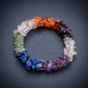 Pulsera de Piedras Naturales de 7 Chakras, Multicolor, con Cuentas de Gemas, Elástica, Curativa, Joyería Espiritual, Venta al Por Mayor - Product Image 1