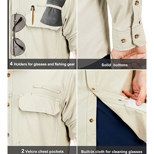 เสื้อเดินป่าคุณภาพสูงสำหรับผู้ชาย ปรับแต่งได้ รุ่นใหม่ ไซส์ใหญ่ สไตล์ลำลอง เสื้อเดินป่าระบายอากาศได้ดี สีพื้น เสื้อผู้ชาย - Product Image 5