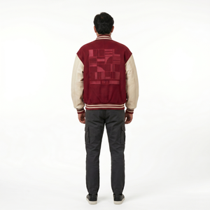 Veste universitaire personnalisée en laine méltone 550 GSM de qualité supérieure pour homme, manches en cuir pleine fleur, coupe oversize, style streetwear, 3XL, PU - Product Image 2