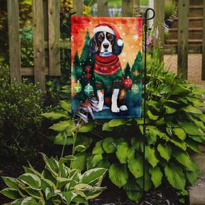 Drapeau de jardin de Noël Cavalier Spaniel drapeau de boîte aux lettres décoratif multicolore pour Patio oeuvre cour pelouse signes pour cour fleur pelouse - Product Image 2