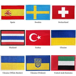 Patchs de drapeaux brodés rectangulaires thermocollants en tissu pour le Royaume-Uni, les États-Unis, le Vietnam, le Galles - Lot de patchs - Product Image 6