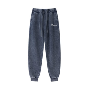 กางเกงจ็อกเกอร์ลำลองปักโลโก้ตามสั่งสำหรับผู้ชาย ผ้าฟอกสี ทรงเอวสม็อค ระบายอากาศ แห้งเร็ว เป็นมิตรกับสิ่งแวดล้อม ผ้า 500gsm - Product Image 4