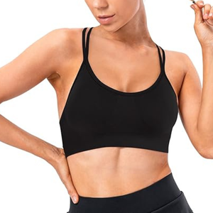 Women <b>Racerback</b> Breathable Sports <b>Bra</b> Quick Dry High Support Seamless Yoga Gym Running Front Logo - Product Image 4