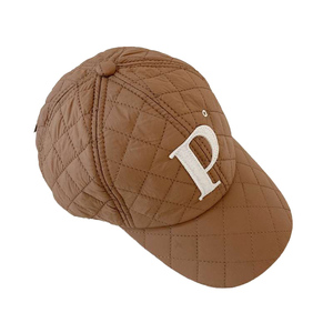 High Quality Adjustable High Quality Stylish Autumn and <b>Winter</b> Leisure Letter P Quilted Hat Keep Warm <b>Winter</b> Baseball <b>Cap</b> - Product Image 3