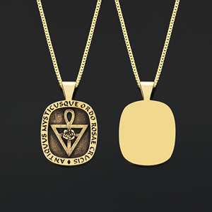 Pendentif BOJ RCJ 008 Victorien personnalisé Rosicrucien fait main en argent sterling, symbole alchimique de la Croix de la Rose, en solde à prix réduit - Product Image 4