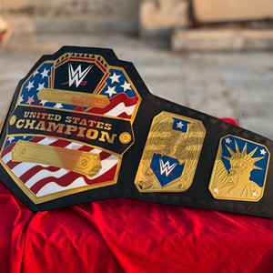 Ceintures de championnat de lutte mondiale poids lourd des États-Unis personnalisées, taille adulte, plaques en métal zinc, sangle en cuir 4 mm, titre - Product Image 4