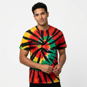Men's Short Sleeve <b>Tie</b>-<b>Dye</b> <b>T</b>-<b>Shirt</b> Regular Fit O-Neck Formal Knitted 100% Cotton Breathable Anti-Pilling Solid - Product Image 4