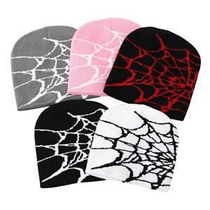 Gorros de Mohair Acrílico/Algodón Elásticos con Puño, de Secado Rápido, con Logotipo Jacquard Personalizado Sublimado y Lazos de Puntos, MOQ Bajo - Product Image 1