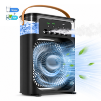 Ventilador Eléctrico Portátil Inteligente 4 en 1 ACF01 con Luz Nocturna LED, Funciona con USB, Humidificador de Aire con Vapor de Agua
