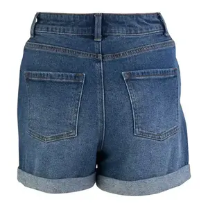 Shorts de mezclilla para mujer 2026, estilo urbano de verano, pantalones cortos rectos de cintura alta para mujer, color sólido, estilo Y2K, con bolsillos cargo y diseño cruzado. - Product Image 2