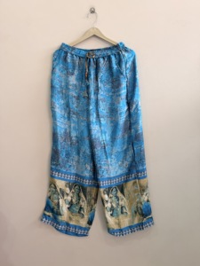 Boho Vintage <b>Silk</b> Straight Pants Hippie Style Eco-Friendly Breathable <b>Trouser</b> for <b>Women</b> - Product Image 4