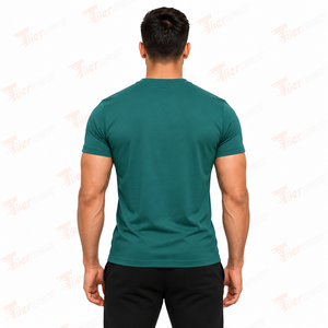 Training Gym T-Shirt <b>Men</b> 100% Cotton 210gsm Slim Fit Short Sleeve Breathable <b>Stretch</b> Quick Dry Anti-Wrinkle Workout Tee Custom - Product Image 4