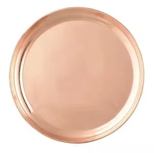 Assiette de présentation de luxe en cuivre, finition dorée, pour mariage, hôtel, restaurant, banquet, décoration de table - Product Image 1