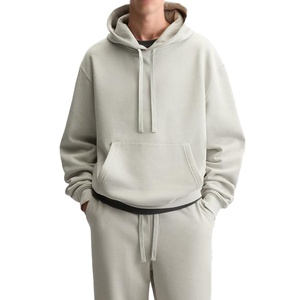 Custom Heavyweight 100% Cotton Drop Shoulder <b>Hoodie</b> <b>Plain</b> Solid Unisex Oversized Pullover Sweatshirt Streetwear Winter Moisture - Product Image 1