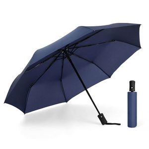 Fully Automatic Three-Folding Modern Travel <b>Iron</b> Tube Advertising Umbrella Sun Rain Protection <b>8</b> Ribs Custom Logo Printing - Product Image 2