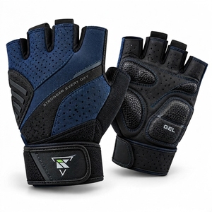 Durable gel gloves featuring <b>cushioned</b> <b>padding</b> breathable fabric comfortable finger movement and secure wrist fitting - Product Image 1