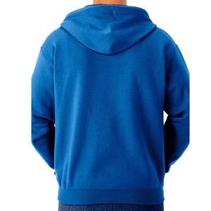 Sweat-shirt à capuche bleu uni pour homme, coupe classique, en coton French Terry, pull décontracté avec poche avant, idéal pour l'automne - Product Image 2