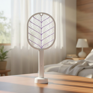 Lampe anti-moustiques électrique, design feuille, portable, rechargeable, contrôle des insectes d'intérieur, plastique blanc, électronique, 480 heures - Product Image 5