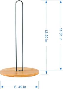 Portarrollos de Papel para Encimera con Base de Madera Antideslizante, Soporte de Metal Resistente para Toallas de Papel, para Gabinete de Cocina - Product Image 2