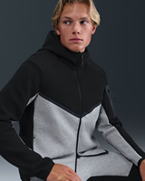 Sweat-shirt à capuche pour homme, noir et gris, manches raglan, coupe classique, style décontracté, veste en polaire avec poche, tissu tricoté, style automne