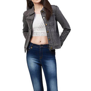 Veste en jean pour femme, fabrication professionnelle, vente en gros, vêtements décontractés, usage extérieur, veste en jean pour femme avec personnalisation - Product Image 4