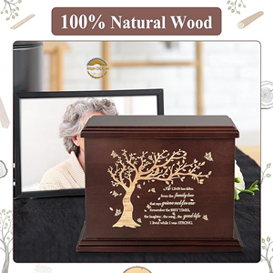 Wholesale <b>Memorial</b> Wooden Urn with Custom Design Luxury Wooden Cremation Urn with Brass Inlay Handmade Oak Wood Funeral Urn - Product Image 4