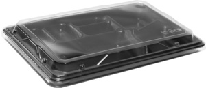 Boîte à bento PP 7 compartiments carrée contemporaine avec couvercle rabattable multifonction, alternative au mousse-polystyrène Ecotainer pour cadeaux - Product Image 2