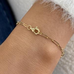 Bracelet chaîne en or massif 14 carats avec diamant de laboratoire taille poire 1,00 carat – Bracelet délicat et élégant pour femme - Product Image 5