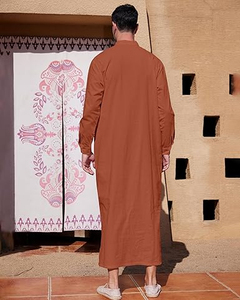 Ropa Islámica para Hombre OEM, Nuevo Diseño Elegante, Jubba Thobes de Algodón, Kurta Musulmana, Jubba Thawb Marroquí Saudí - Product Image 4