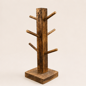 Wholesale Wooden Coffee Mug <b>Tree</b> Holder Natural Wood Tea Cup Hanging <b>Stand</b> With Removable Hooks Space-Saving Kitchen Storage - Product Image 5