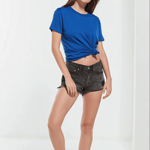 Camiseta de Mujer 100% Algodón, Cuello Redondo, Hombros Caídos, Transpirable, OEM, Peso Pesado 220gsm, Color Sólido - Product Image 2