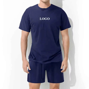 Ensemble T-shirt et short d'été pour homme en coton écologique vintage - Product Image 4