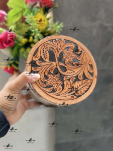 New Hand Tooled Stylish Makeup Cosmetic Storage Box Hair on Hide Leather Handmade Makeup Box , <b>Vanity</b> Bathroom Organizer Box, - Product Image 1