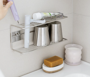 Wall Mounted Stainless Steel <b>Toothbrush</b> <b>Holder</b> Bathroom Organizer for Electric <b>Toothbrushes</b> Toothpaste Cups - Product Image 4
