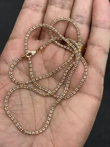 Collar de Cadena de Serpiente Chapado en Oro Real de 18K para Hombre con Circonita Cúbica Engastada en Canal, Joyería Hiphop - Product Image 3