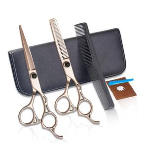 Morje Surgical Ensemble de ciseaux professionnels pour salon de coiffure, ciseaux à effiler, peigne, acier inoxydable 4Cr13, pour droitiers, légers - Product Image 1