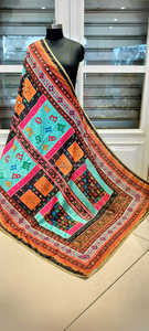 Nouveau Fantaisie À La Main Broderie Miroir Travail Pakistanais Soie Dupattas Bohème Broderie À La Main Coloré Dupattas Pour Les Femmes Vêtements - Product Image 2