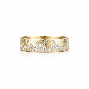 Bague de fiançailles empilable en or massif 9K 10K 14K 18K avec diamants de laboratoire taille ronde, couleur DEF, clarté VS VVS, certifiés IGI - Product Image 3