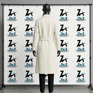 Manteau long en laine mélangée pour femme, design personnalisé, double boutonnage, col cranté, chaud pour l'hiver, avec ceinture, vêtement d'extérieur - Product Image 2