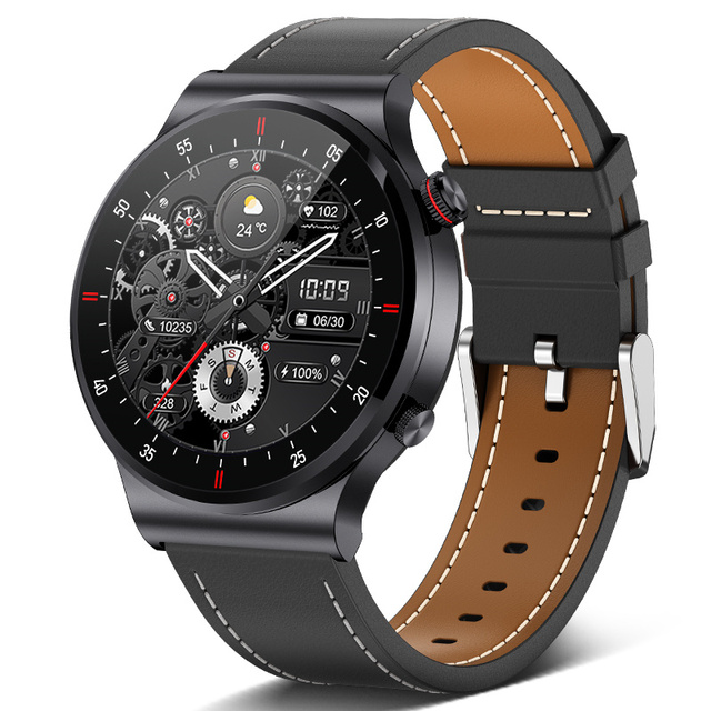 QW33 BW0382 Smart Watch Blue Tooth Call ECG Heart Rate Fitness Tracker Waterproof Steel Silicone Strap Unisex OEM ODM Supplier