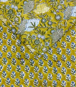 Tela de Algodón Suave Hecha a Mano en India, Estampada con Bloques a Mano en Jaipur Sanganeri, para Vestidos, Cortinas, Fundas, Decoración del Hogar, para Niños y Niñas, Venta al Por Mayor - Product Image 3
