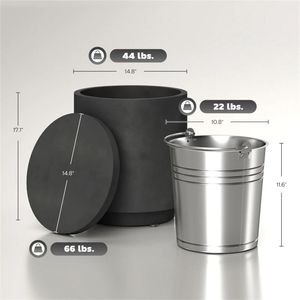 Tavolino da Esterno Grigio Antracite con Vano Portaoggetti e Secchiello Refrigerante per Ghiaccio - Product Image 6