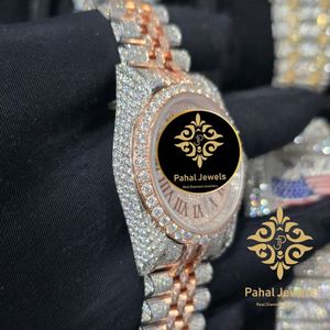 นาฬิกา Pahal Jewels Hip Hop Iced Out สแตนเลสสตีลสองสี หน้าปัดเพชรแบบอนาล็อก - Product Image 3