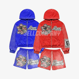 Brand Clothing Kids Streetwear Hoodie and Shorts <b>Set</b> – Full Sleeve Zipper Casual Streetwear <b>Two</b> <b>Piece</b> Outfit Sweatwear - Product Image 5