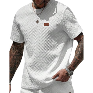Camiseta Casual para Hombre, Cuello Redondo Clásico, Manga Corta, Texturizada, Corte Ajustado, para Verano - Product Image 6