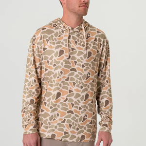 Vente directe d'usine de combinaisons de pêche de haute qualité de couleur unie et de vêtements de sport décontractés à capuche pour hommes - Product Image 3