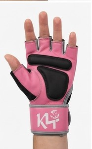 Guantes Deportivos Ligeros K4 Rosados de Medio Dedo con Correa Ajustable para Levantamiento de Pesas en el Gimnasio, Unisex, de Neopreno - Product Image 5