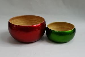 Ensembles de vaisselle de bol en bambou filé de Noël à la feuille d'argent Cooper de haute qualité pour la maison et la cuisine fabriqués au Vietnam - Product Image 5