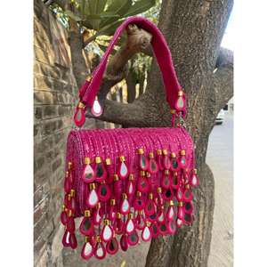 Sacs à bandoulière indiens faits à la main Bohème Vintage Fashion National Mirror avec bouton et diamants - Product Image 1